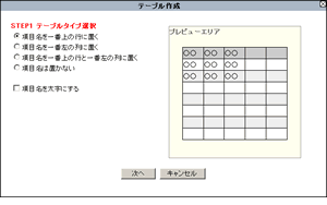 テーブル作成STEP1